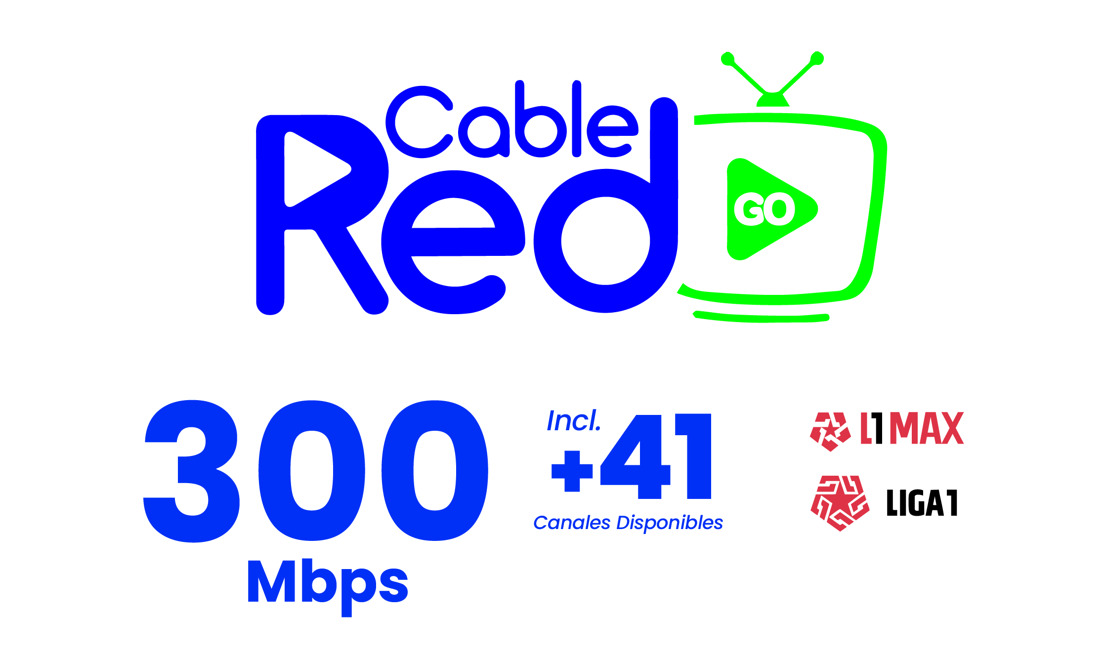 Cable Red Go: 300 Mbps, incluye 41 canales disponibles, L1 MAX y Liga 1