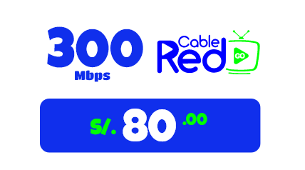 Dúo 300 Mbps con Cable Red Go por S/80.00
