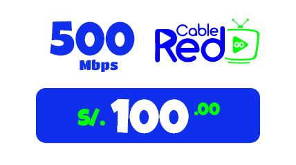 Dúo 500 Mbps con Cable Red Go por S/100.00